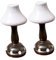 2 Stück Holz Tischlampe LED Nachttischlampe für DIY Puppenhaus Dekoration Mini Zubehör für Gemütliche Beleuchtung