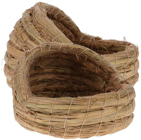 YARNOW Nido Tejido para Gallinas Ponedoras, 14x13x10,5 CM de Paja, 2 Piezas | Gallinero Tejido, Nido de Animal Pequeño, Nido de Paja para Dormir para Gallinas