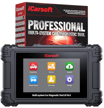 iCarsoft LR V4.0 Bidirectional Diagnostic Tool for Land Rover/Jaguar + 2 Optional Brand Packs, Full System OBD2 Scanner with 38 Services for Land Rover, Active Test, Auto VIN, Lifetime Free Update