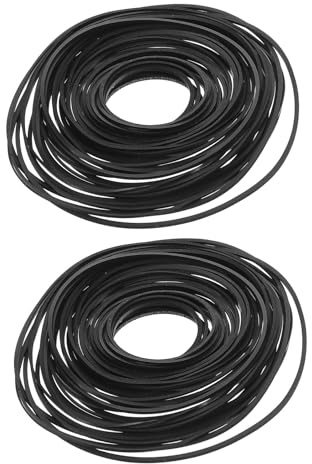 Gummiriemen für Kassettenrekorder, Flache Ersatzriemen 40-190mm | 1 Satz, Schwarzes Gummi, 0,7 und 1mm Breit, für Tape Decks, Vcr, Dvd und CD Laufwerke