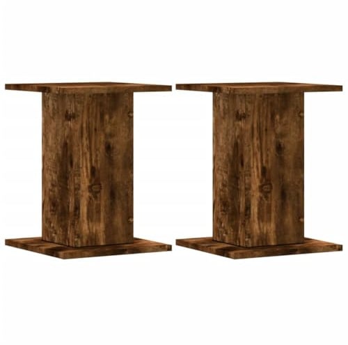 Lot de 2 Support d'enceinte, Support de Haut-Parleur Pieds d'enceinte Supports pour Enceinte 2 pcs chêne fumé Bois d'ingénierie