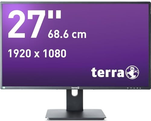 Terra LCD/LED 2756W PV V4 27 Zoll Full HD IPS Monitor schwarz – Höhenverstellbar, Pivot, USB-C 15W PD, DP, HDMI, Greenline Plus Super Narrow Bezel