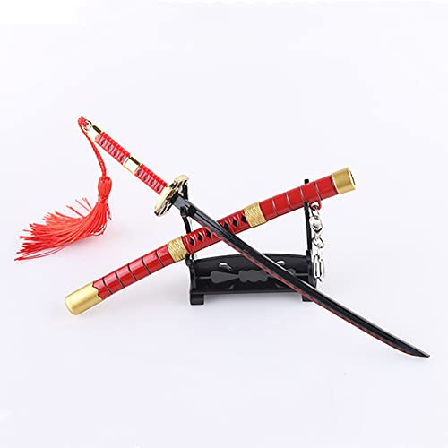 Ouvre-lettres en forme d'épée miniature – Porte-clés Katana en alliage de zinc avec étui et support – Cadeau idéal pour les fans et les collectionneurs