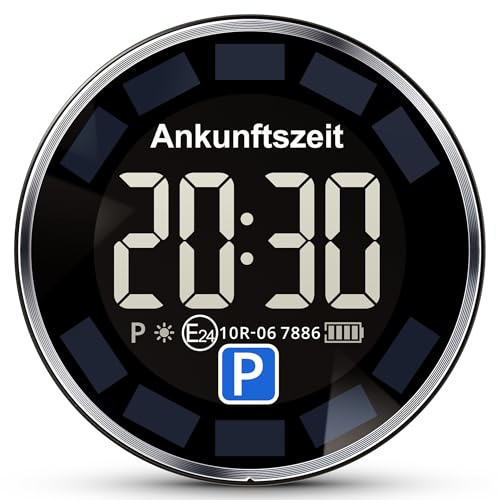 Gooofly Parksolar Pro 10 Jahren Lebensdauer Solar Elektronische Parkscheibe mit Zulassung, automatische Digitale Parkscheibe mit, Elektrisch Parkuhr mit Solar- & USB-C-Dual-Ladung