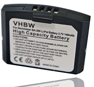 vhbw Akku kompatibel mit Sennheiser Set 830 S, Set 830 TV, Set 840, Set 840 S, Set 840 TV Wireless Headset Kopfhörer (140 mAh, 3,7 V, Li-Polymer)