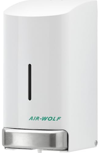 AIR-WOLF Seifen- und Desinfektionsmittelspender, 0,8 Liter, Edelstahl weiß, Serie Alpha