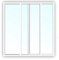 Aluminium Schiebefenster - 2-Fach Verglasung Klarglas - 4/10/4 - weiß - BxH: 1500x800 mm - Bautiefe: 45,5 mm