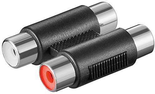 PremiumCord Adaptateur RCA, 2 boîtiers Rcaplastic F/Noir, kjr-26
