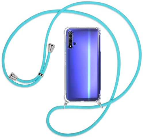 mtb more energy Handykette kompatibel mit Huawei Nova 5T / Honor 20 (6.26'') - türkis - Smartphone Hülle zum Umhängen - Anti Shock Full TPU Case