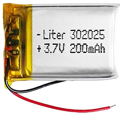 Batteria 302025 LiPo 3.7V 200mAh 0.74Wh 1S 5C Liter Energy Battery per l'elettronica Ricaricabile Telefono Portatile Smartwatch Orologio GPS - Non adatto per Radiocomando 27x20x4mm (200mAh|302025)