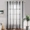 MIULEE Gardinen Gestreift Transparent mit Ösen, Voile Vorhänge Wohnzimmer Modern 2er Set, Vorhang Schlafzimmer Transparent mit Dunkelgrau Weiss Gestreift, Vorhang Halbtransparent Streifen 140X215 cm