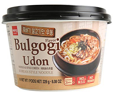 Wang Korean BBQ Bulgogi Flavored Udon Noodle Bowl - No MSG Added, No Preservatives - 290 Calories Per Meal - Convenient and Instant Meal, Ready in 3 Minutes - Microwaveable Bowl (Pack of 6)
