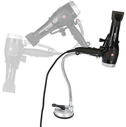 Support de sèche-cheveux mains libres avec ventouse robuste, Porte Seche Cheveux avec Base rotatif à 360 ° support mural ou de table Titulaires de Sèche-Cheveux Fainéant universel multifonction