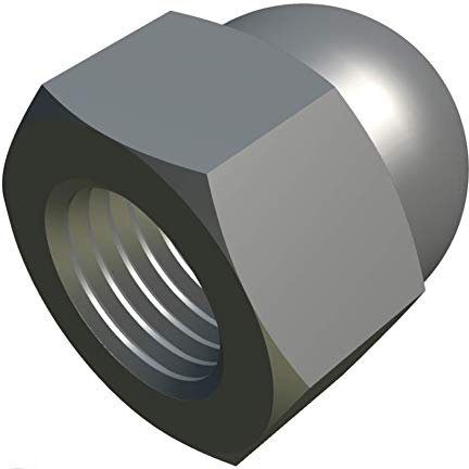 Ecrou Borgne Hexagonaux M12 Écrous de Verrouillage Dome Cap (Paquet de 10) Zingué Cache Cap esthetique pour Vis/Boulons - Capuchon de Protection Norme Certifiée DIN 1587 Ton Argente (12mm)