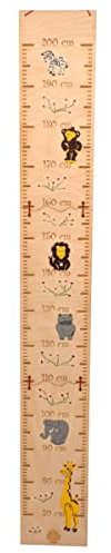 Messleiste Kinder Name Meßleiste Maßstab (Bis 200cm, 2 Kinder (2 Skalen), Safari)