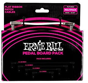 Ernie Ball Flat Ribbon Patch Cables Pedalboard Multi-Pack - White