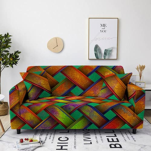 Sofa Überwurf Sofabezug Abstrakte Bunte Geometrie Jacquard Elastische Stretch Spandex Couchbezug Sofahusse Sofa Abdeckung
