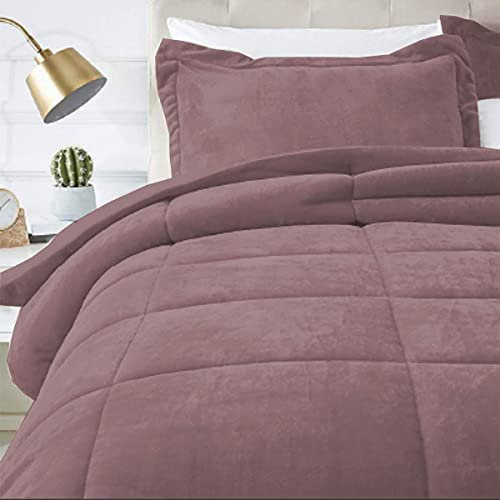 S&G Home Trapunta Piumone Velluto Velour Sensitive - Rosa-Antico, Matrimoniale