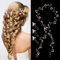 Bride Wedding Crystal Hair Vine Hair Accessories Extra Long Pearl and Crystal Beads Bridal Hair Vine Headband Head Pieces for Women and Girls (Rose Gold)