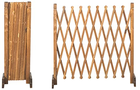 Tragbarer Gartenzaun, Gartenschirm Aus Holz Ausziehbarer Sofortzaun Freistehend Holzgitter Versenkbare Zaunplatte Sicherheitszaun Für Haustiere Für Patio-Garten-Rasen-Dekoration