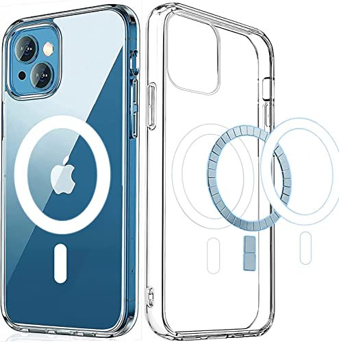 ZCSK Magnetic Mag-Safe iPhone 13 Case 6.1-Inch Clear TPU Transparent with Shock Absorption Proof Anti Scratch Resistant Bumper Protective Crystal Cover Design to Protect Compatible for iPhone 13