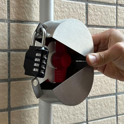 TEMEILI Door Handle Lock, Door Handle Locking Device, Used to Close The Cover of The Door Handle/Faucet/Valve and Prevent The Door Handle from Turning and Entering The Keyhole. (Stainless Steel)