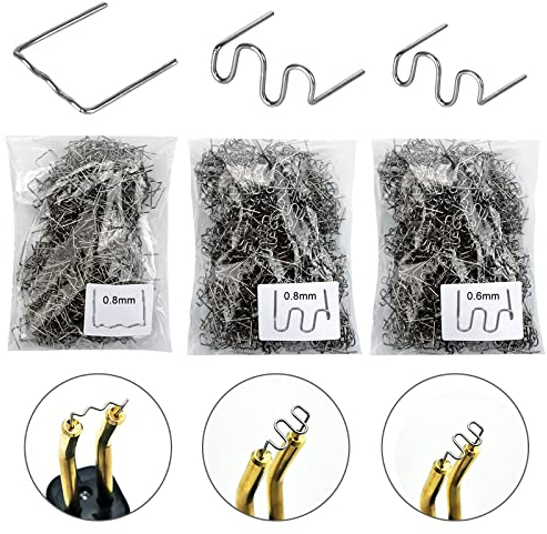 1500 Stück Heiße Heftklammern Kunststoff Schweißgerät Klammern, Edelstahl Hot Staples, Schweißstäbe Klammern Stoßstangen - Reparatur Set für Autostoßstange Rissreparatur Heißklammern (0,8mm, 0,6mm)