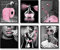 Fashion Wall Art Badezimmer Wanddekoration - Set mit 6 Schwarzen und Weißen Glam Glitter Leinwand Poster Fotos - Moderne Frauen Lustige Kunst für Badezimmer (Rosa)
