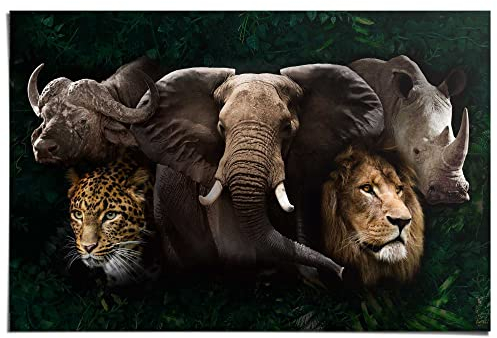 REINDERS Poster, The big five, Wohnzimmer, Poster, Wanddeko, Room Decor, 150 gr. glänzend Bilderdruckpapier, Braun, 61x91,5cm