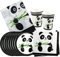 Panda Partygeschirr, 41Pcs Panda Geburtstag Deko Party Set, Kindergeburtstag Partyzubehör,Panda Teller, Tassen, Servietten, Tischdecke, für Jungen und Mädchen Geburtstagsfeier, Babyparty, Panda Party
