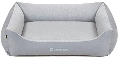 Doctor Bark Hundebett Mittelgroße Hunde - Hundekörbchen Flauschig und Weich - Waschbar, Strapazierfähig, Kuschelig - Made in Germany - GreenLabel (L - 97x75 cm, Hellgrau)