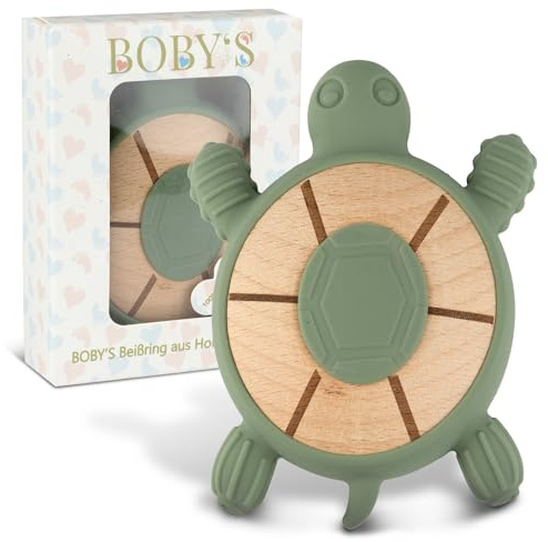 Personalisierter Beißring mit Wunschname & Gravur – Holz & Silikon, BPA-frei, Zahnungshilfe, Greifring & Babyspielzeug, personalisiertes Geschenk zur Geburt, Taufe & Babyshower