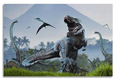 BITTU Dinosaurier-Poster, Der König der Dinosaurier, Tyrannosaurus Rex, dekoratives Gemälde, Leinwand, Wand- und Kunstbild, Familien-Schlafzimmer, Dekoration, 30 x 45 cm