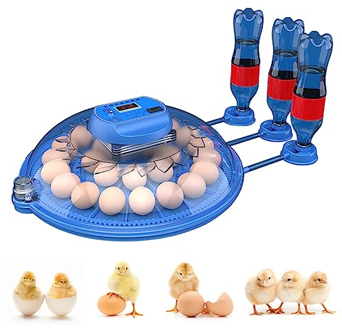 TITA-DONG 8/26 Gitter-Hühner-Inkubatoren Zum Ausbrüten von Eiern, Automatischer Temperaturkontroll-Inkubator mit Automatischer Eierdrehung und Wasserzugabe, Eierkerzen Zum Ausbrüten von(26 Eier)