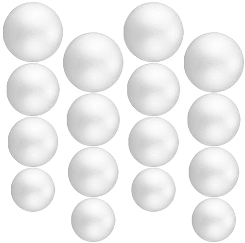 Ipetboom 80 Stücke Styroporkugel Styroporball Weihnachtskugeln Weiß Polystyrolkugeln Schaumkugeln Styropor Formen zum Basteln Filzen Bemalen Weihnachten Deko DIY Kinder Bastelset