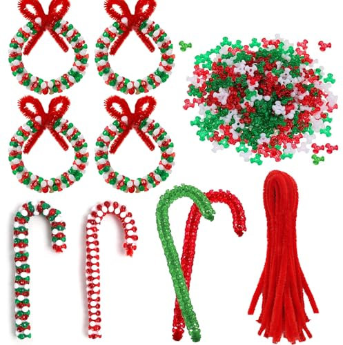LETTERASHQP Weihnachten Perlen Ornament Weihnachts Basteln Kinder Weihnachts Bastelkranz Weihnachtsschmuck Selber Basteln Perlen Weihnachtsperlen Ornament Set Bügelperlen Weihnachtsschmuck Basteln
