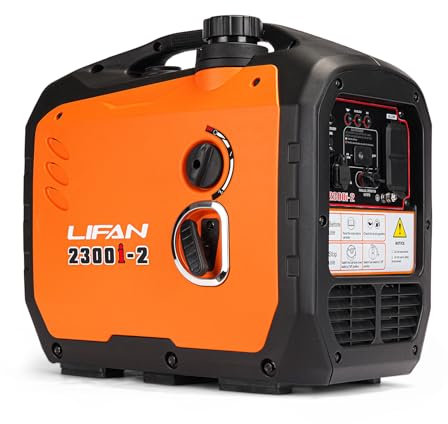 LIFAN Generador inversor de gasolina de 2300 W, portátil, silencioso y eficiente en combustible, solución de energía para el hogar, camping, RV y uso de emergencia con capacidad paralela