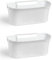 Tradineur - Pack de 2 Cestas recogedoras multiusos para cocina - Fabricado en plástico - Recogedor para diversos usos - 13 x 30 x 17 cm - Color Blanco