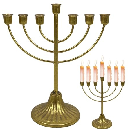 Menorah-Kerzenhalter, Hanukka, Kerzenhalter Hanukka für Kerzen mit einem Durchmesser von 0,51 Zoll (0,51 Zoll) , abnehmbare Menora mit 7/9 Zweigen, Vintage Menora aus Hanukkah-Eisen für Schabbat,