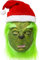 Claofoc Grinch Maske Weihnachts Hut Kostüm Maske Weihnachten Grünes Gesicht Monster Gruselige Latex Maske für Erwachsene Frauen und Männer Cosplay Kostüm Requisiten (C)