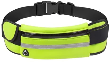 Aguamaz Laufgürtel, Laufgürtel, wasserdichter Sportgürtel für Sport, Training und Reisen im Freien, für Herren und Damen, mit Kopfhörerausgang., grün