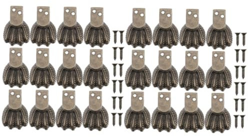 Housoutil 24 STK Fußschutz aus Holzkiste Eckenschutz für Holzgehäuse cajitas de Regalo para joyeria Möbelfußschutz Holzkistenfußschutz Vintage- Tischbeine Fußbasis aus Zinklegierung mue