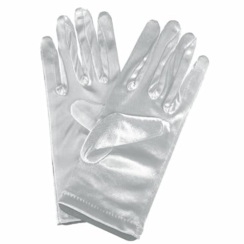 ISAKEN Damen Kurze Handschuhe Satin Classic Opera Fest Party Hochzeit Braut Handschuhe Elegant Vintage Abendhandschuhe Damen Mädchen Abend Hochzeit Abschlussball Halloween Party Kostüm Zubehör