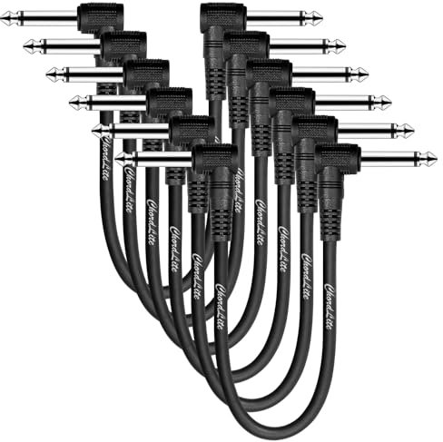 ChordLite 6 Pack Premium Guitar Patch Cables,Noise-Reducing Guitar Pedal Cable,Pedal Board Cables for Linking Guitar Pedals, amplifiers, Mixers