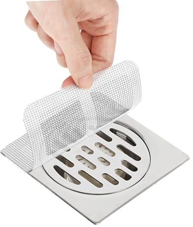 30 PCS Disposable Shower Drain Cover 4x4 Floor Drain Filter Screen, Shower Hair Catcher Disposable Mesh Floor Drain Sticker for Bathroom, Laundry, Bathtub, Kitchen, Sink, Human and Pet Hair