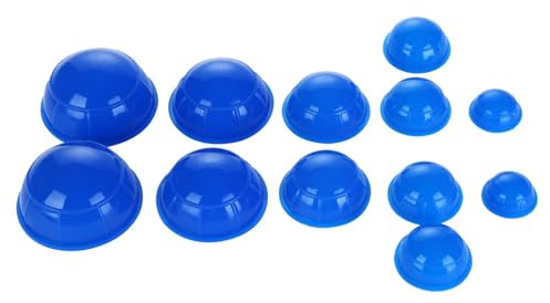 perfk 12x coppette sottovuoto in silicone accessori per estrattori di lattine in silicone dispositivo di coppettazione elastico flessibile ad aspirazione, Blu