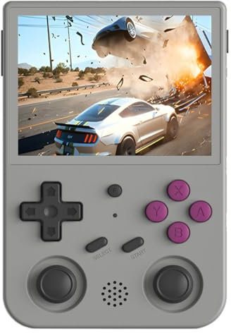 RG353VS - Consola de juegos portátil retro 16G + 64G con 15.000 juegos, pantalla IPS de 3,5 pulgadas, sistema Linux, reproductor de vídeo retro arcade de mano para amantes de los juegos, soporte WiFi