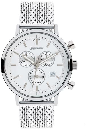 Gigandet Unisex Analog Japanisches Quarzwerk Uhr mit Edelstahl Armband 4VNAG6NE/011