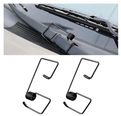 Adunsiaoto 2 Piezas Resortes Del Brazo Limpiaparabrisas Acero Inoxidable, Refuerzo Resorte Presión Aleació, Resorte De Tensión De Los Brazos Del Limpiaparabrisas Para Los Amante Coche(Negro)
