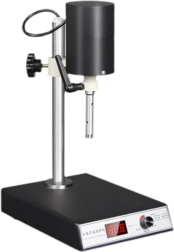 Hochgeschwindigkeits-Dispergier-Homogenisator, Labordispergator Emulgator, 300 ~ 23000 U/min, Geschwindigkeit einstellbar, mit 2 Arbeitsköpfen, manueller Heber, Kapazität 300 ml, für Labor, Emulsion,